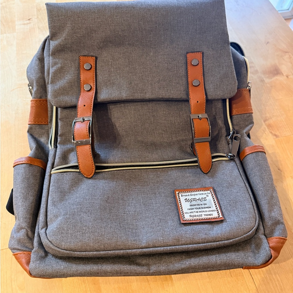 Grace Gray and Brown Laptop Bag